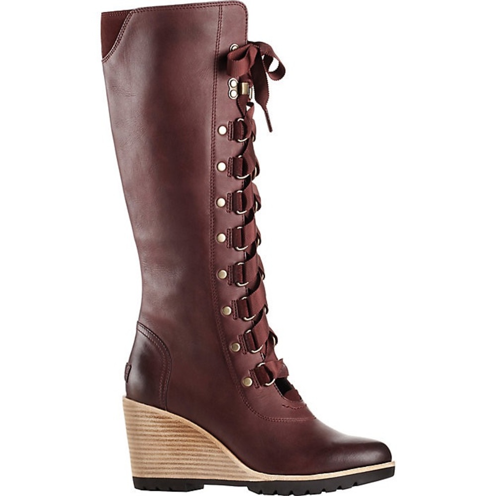 Sorel After Hours Tall Wedge Leather Boot Size 9